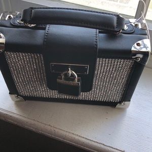 Aldo black rhinestone bag
